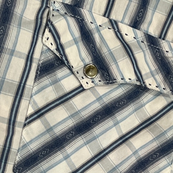 Wrangler Vintage Rancher Pearl Snap Rockabilly Western Cowboy Button Down Shirt - Picture 4 of 7